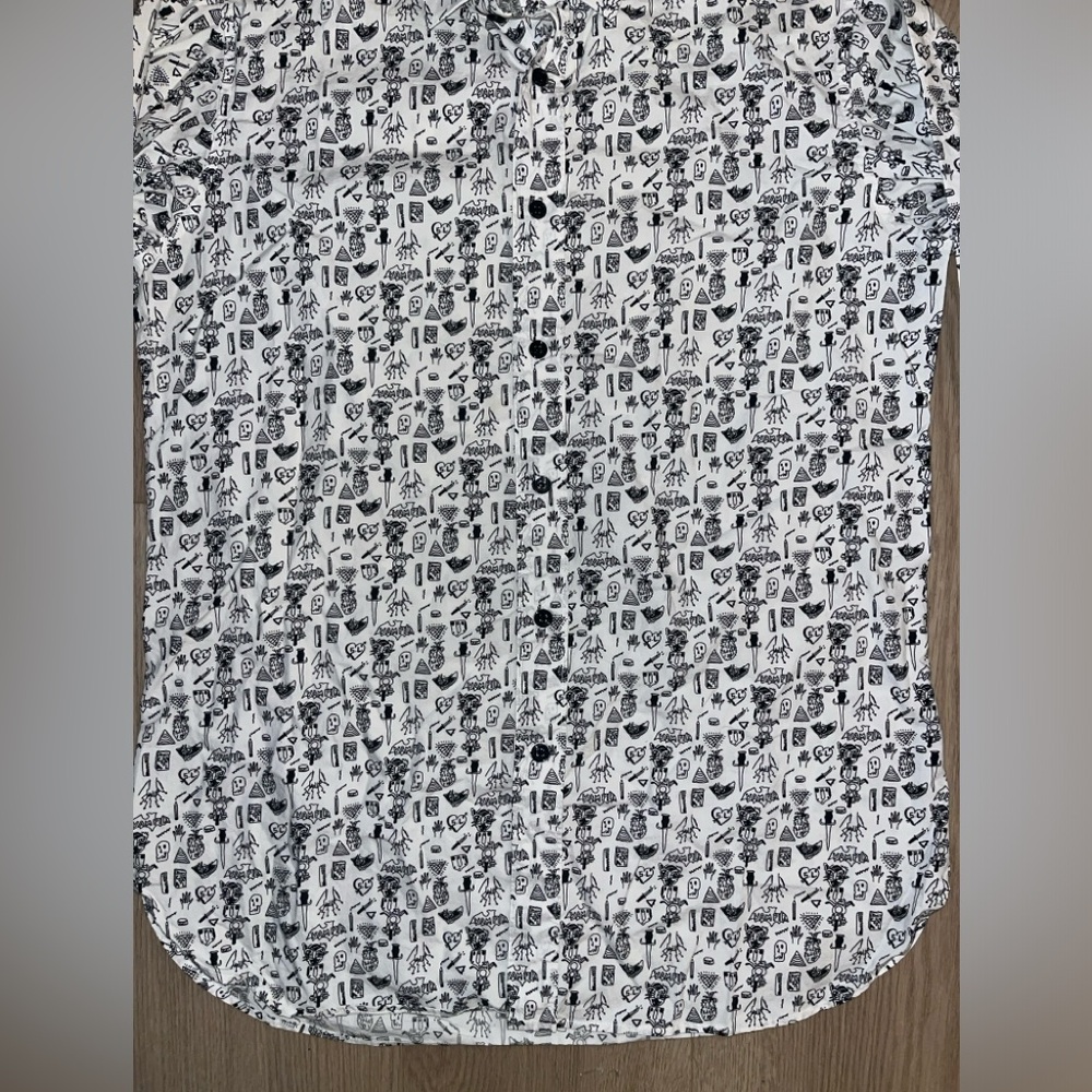 Saint Laurent Vampire Skull Print Dress Shirt - Picture 3 of 12